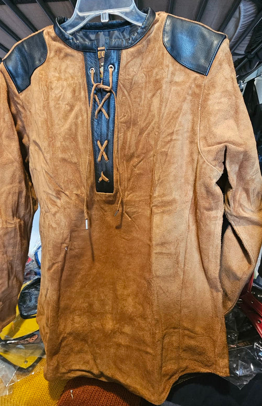 Suede Leather Tunic Shirt by The Otter and the Fox - front view
