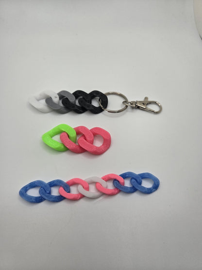 Custom Pride Rainbow Cuban Chain Keychains – Colorful Chunky Link Fidget Charm