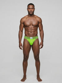 Core Jock - brat green 2" - worn view
