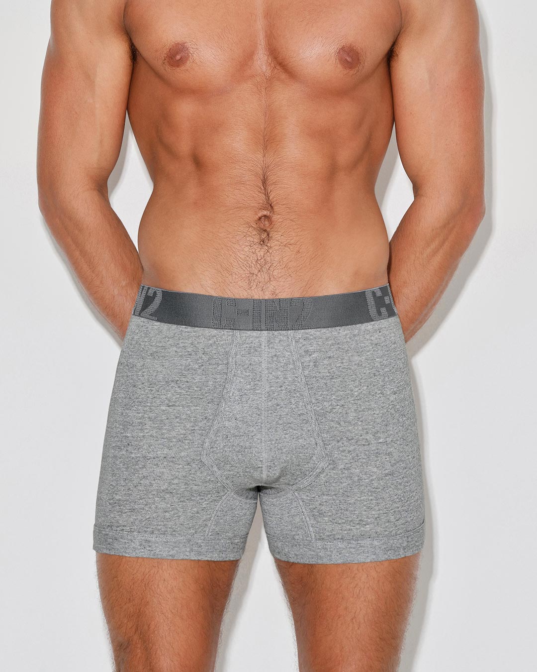 Core Signature Low Rise Boxer Brief Grey Heather - front view