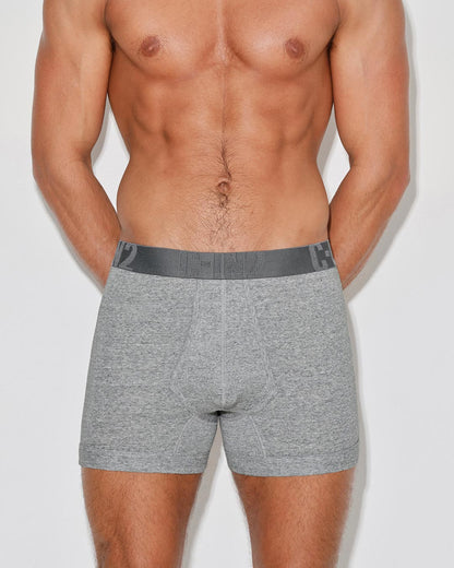 Core Signature Low Rise Boxer Brief Grey Heather - front view