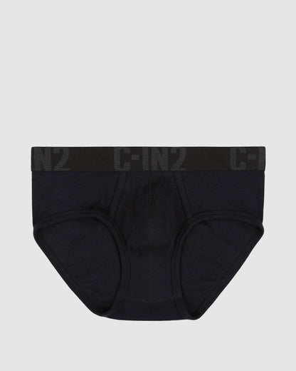 Core Signature Mid Rise Brief Black - view 4
