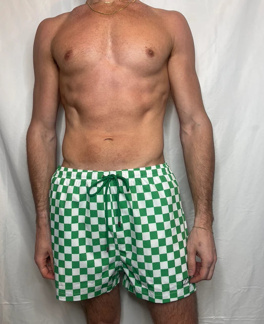 CTS Green And White Checker Swim To Gym Short