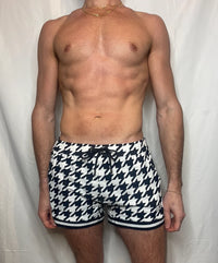 CTS Black And White Houndstooth Swim To Gym Short