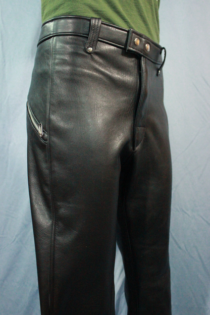 Soldier 76 Inspired Leather Pants - front view
