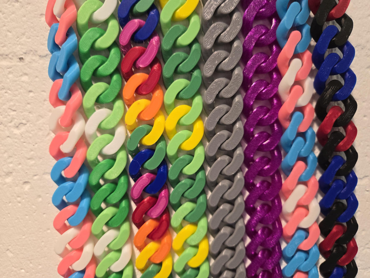 Stretchy Cuban Chain Loop Poppers/Lube Holder Necklace – Colorful, Customizable, Durable & Stylish