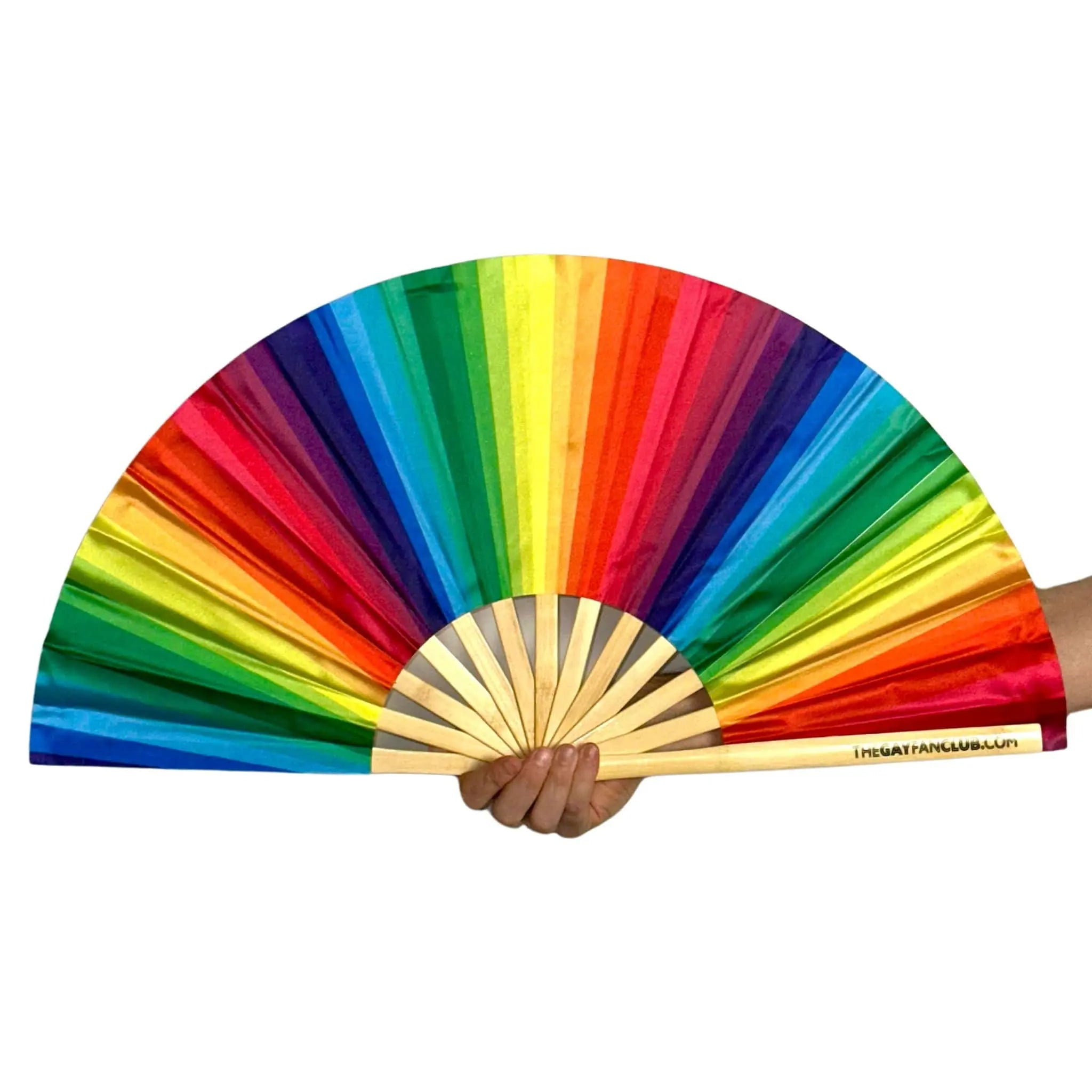 Rainbow Pride Bamboo Folding Fan