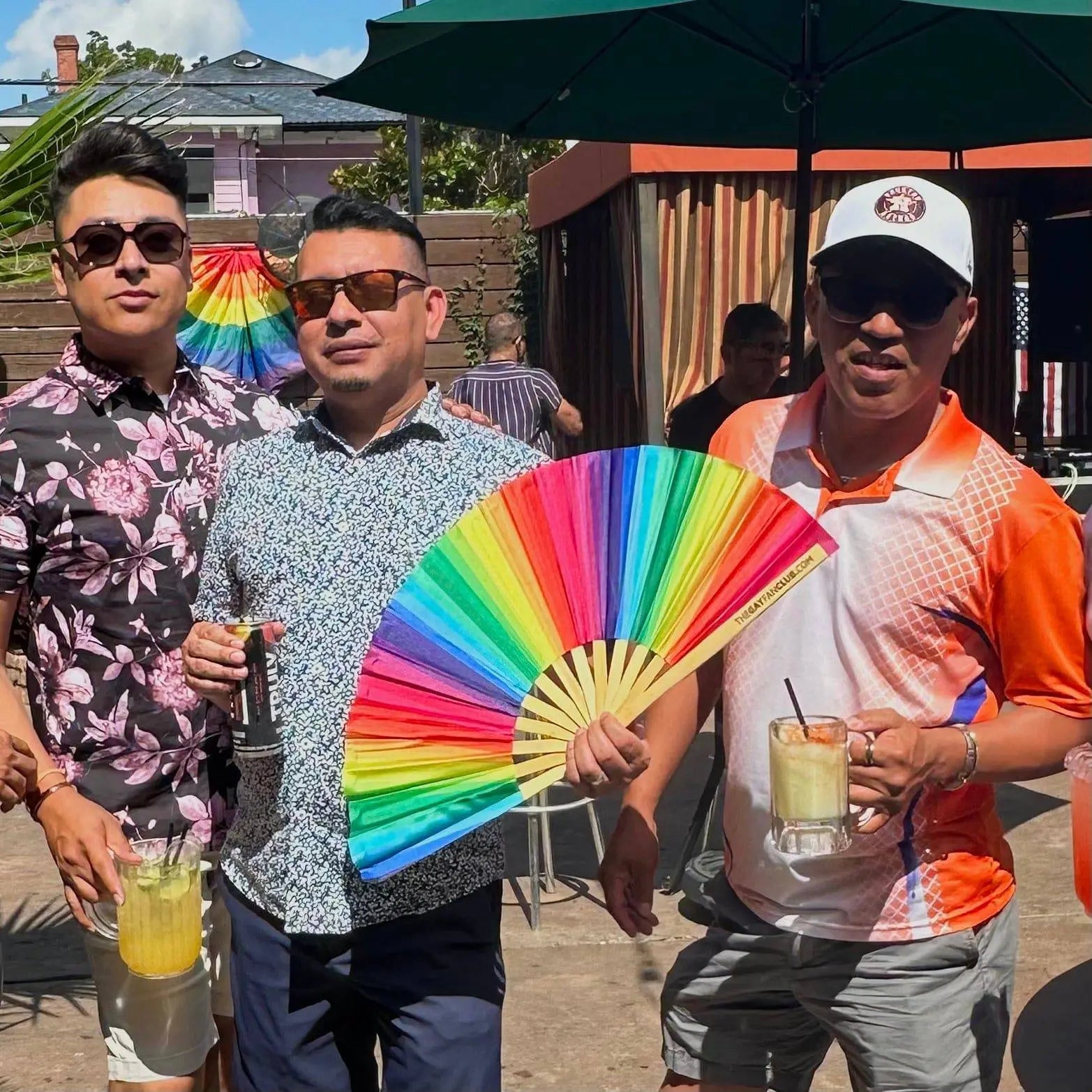 Rainbow Pride Bamboo Folding Fan