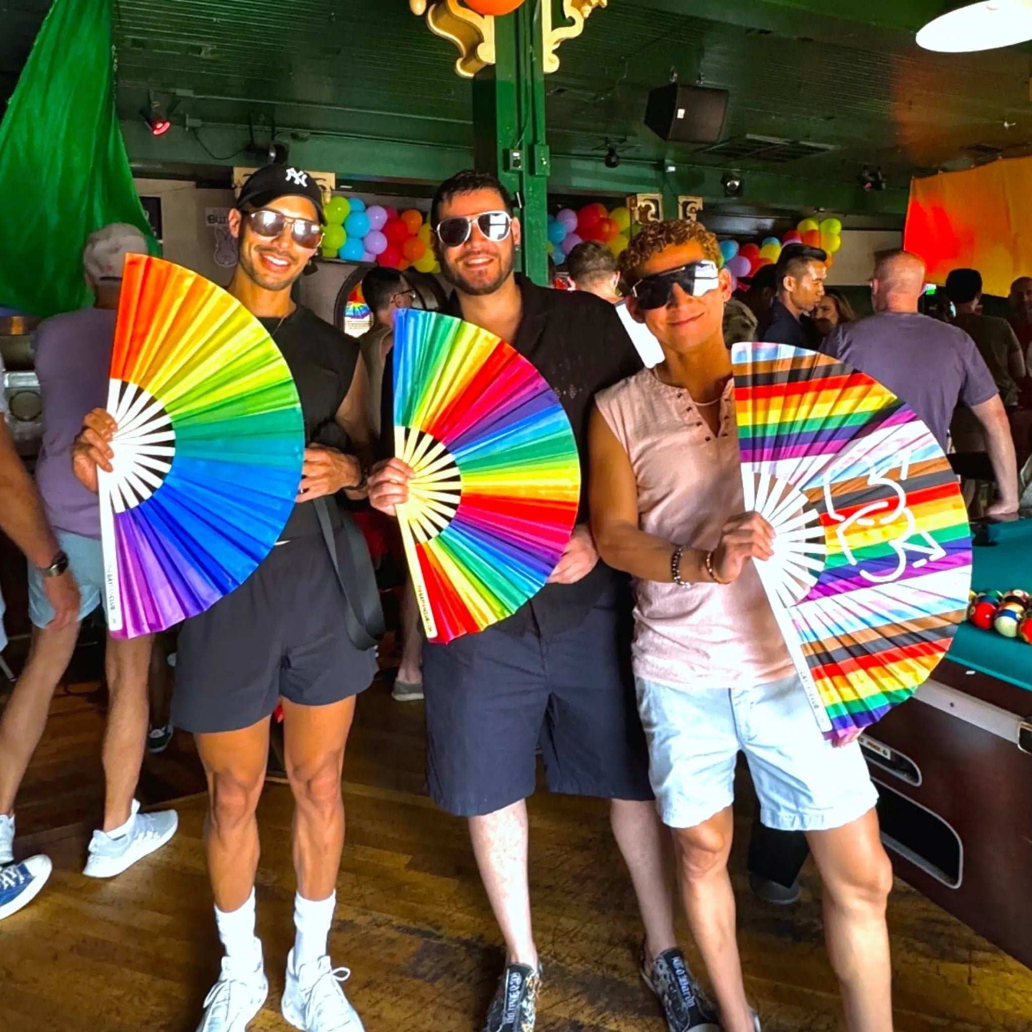 Rainbow Pride Bamboo Folding Fan