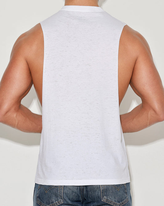 Hand Me Down Muscle Tank White - view 2