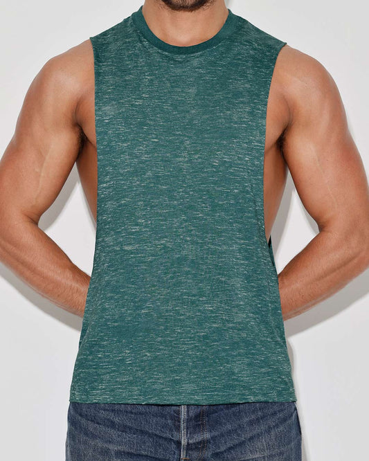 Hand Me Down Muscle Tank Lake Teal - front view