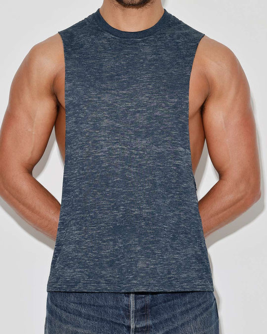 Hand Me Down Muscle Tank Nautical Navy - view 2
