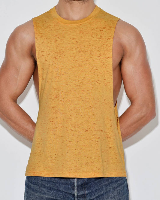 Hand Me Down Muscle Tank Mustard Yellow - view 2