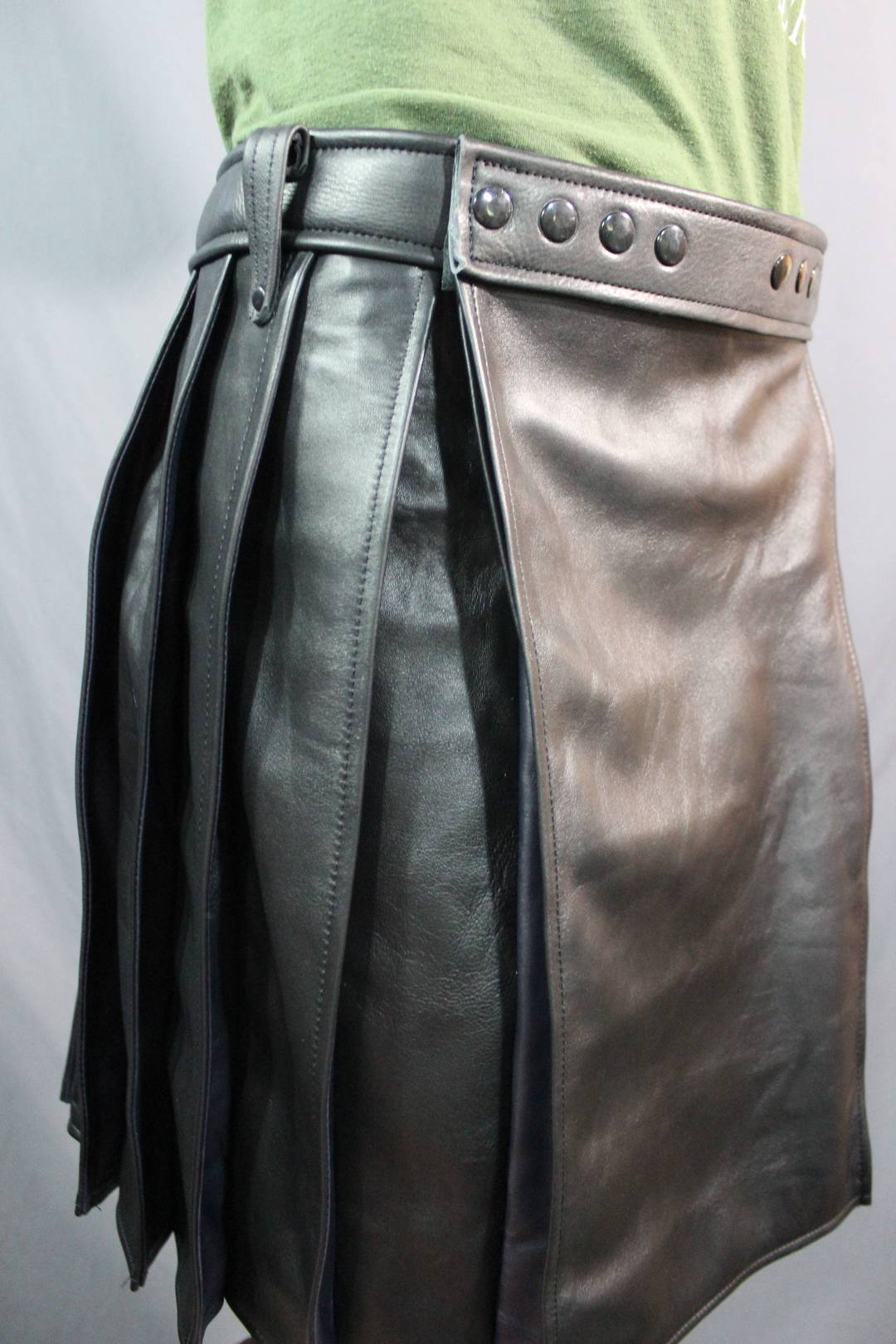 Pleated Leather Kilt - view 18
