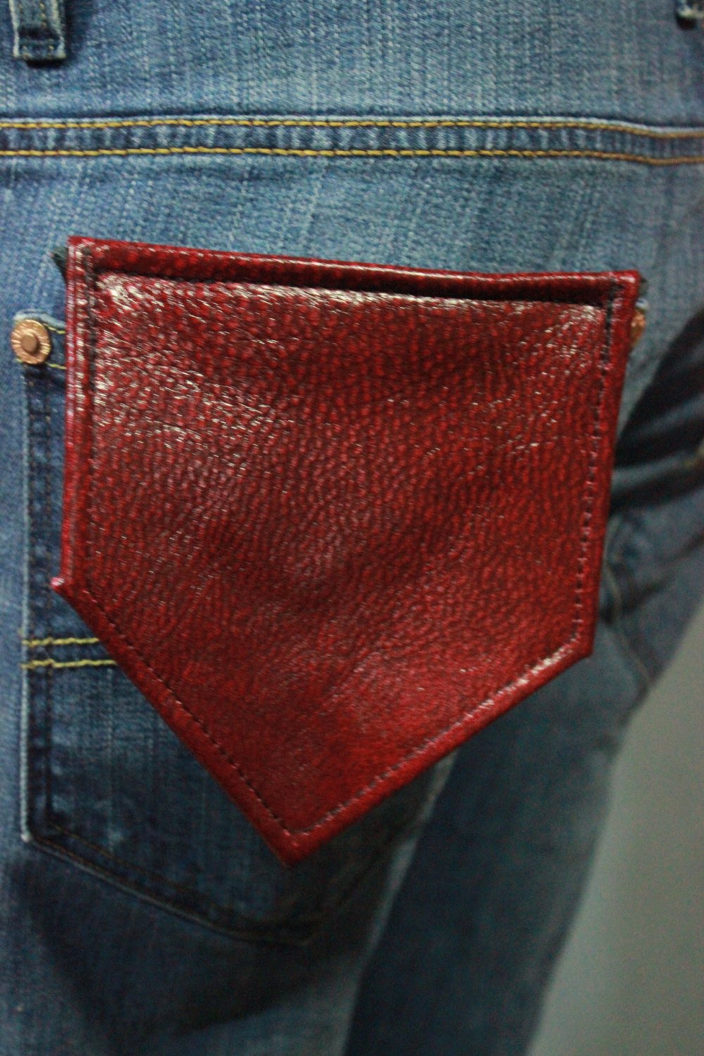 Solid Color Leather Pocket Flag - view 6