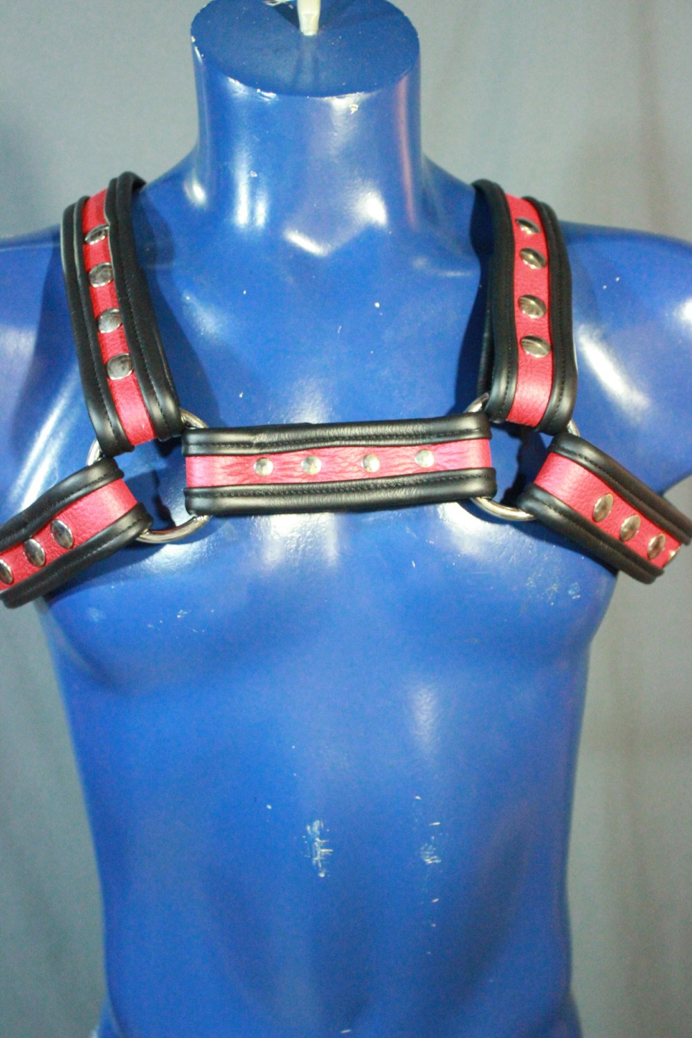 Red and Black Bulldog Harness - Our Softest Leather! - view 4