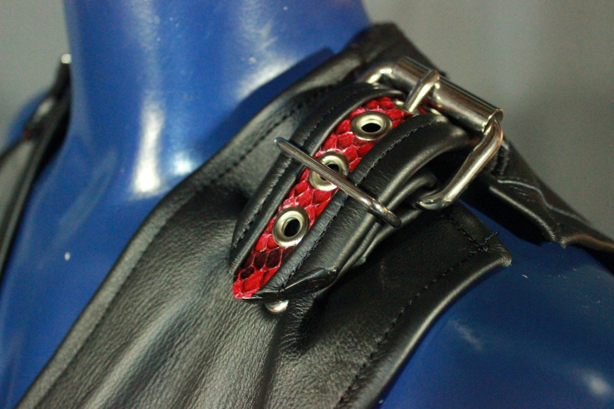 Amazing Black and Red Snakeskin Vest - view 3