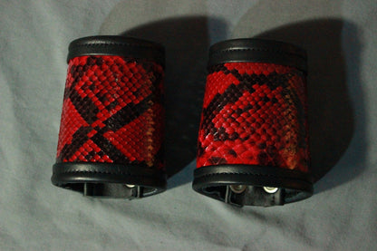 Amazing red snake wrist cuffs - sold as a PAIR! - view 4