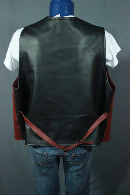 Burgundy Leather Western Style Vest - view 2