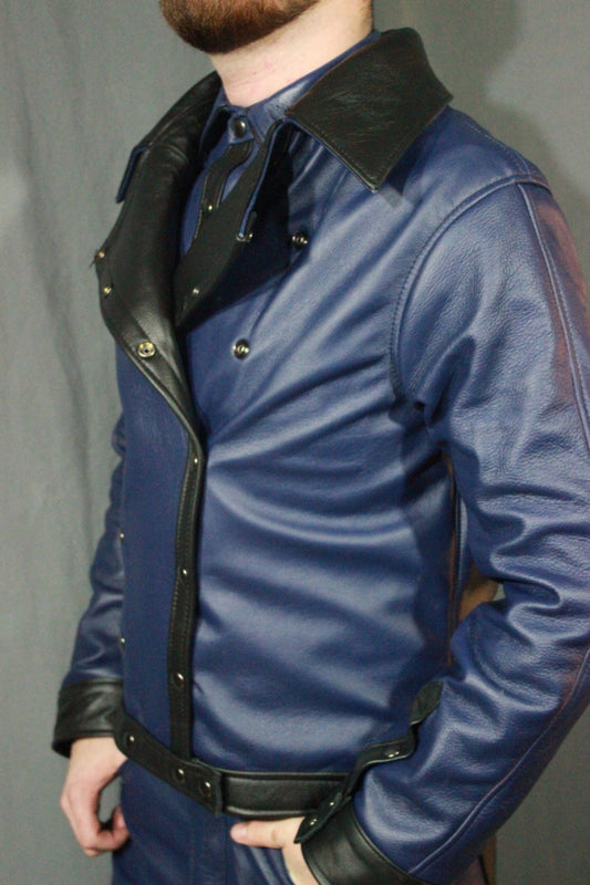 Classic Leather Biker Jacket - front view