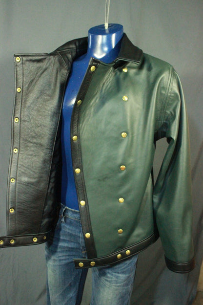 Our Biker Jacket in Forest Green - view 4