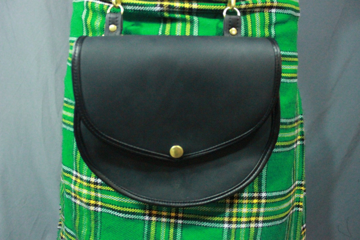 Black Leather Sporran - front view