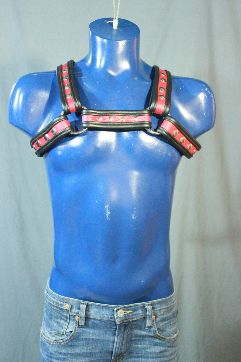 Red and Black Bulldog Harness - Our Softest Leather! - view 2