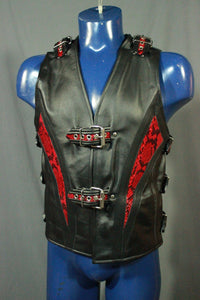 Amazing Black and Red Snakeskin Vest - front view