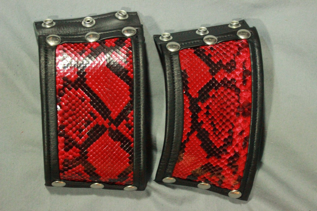 Amazing red snake wrist cuffs - sold as a PAIR! - view 2