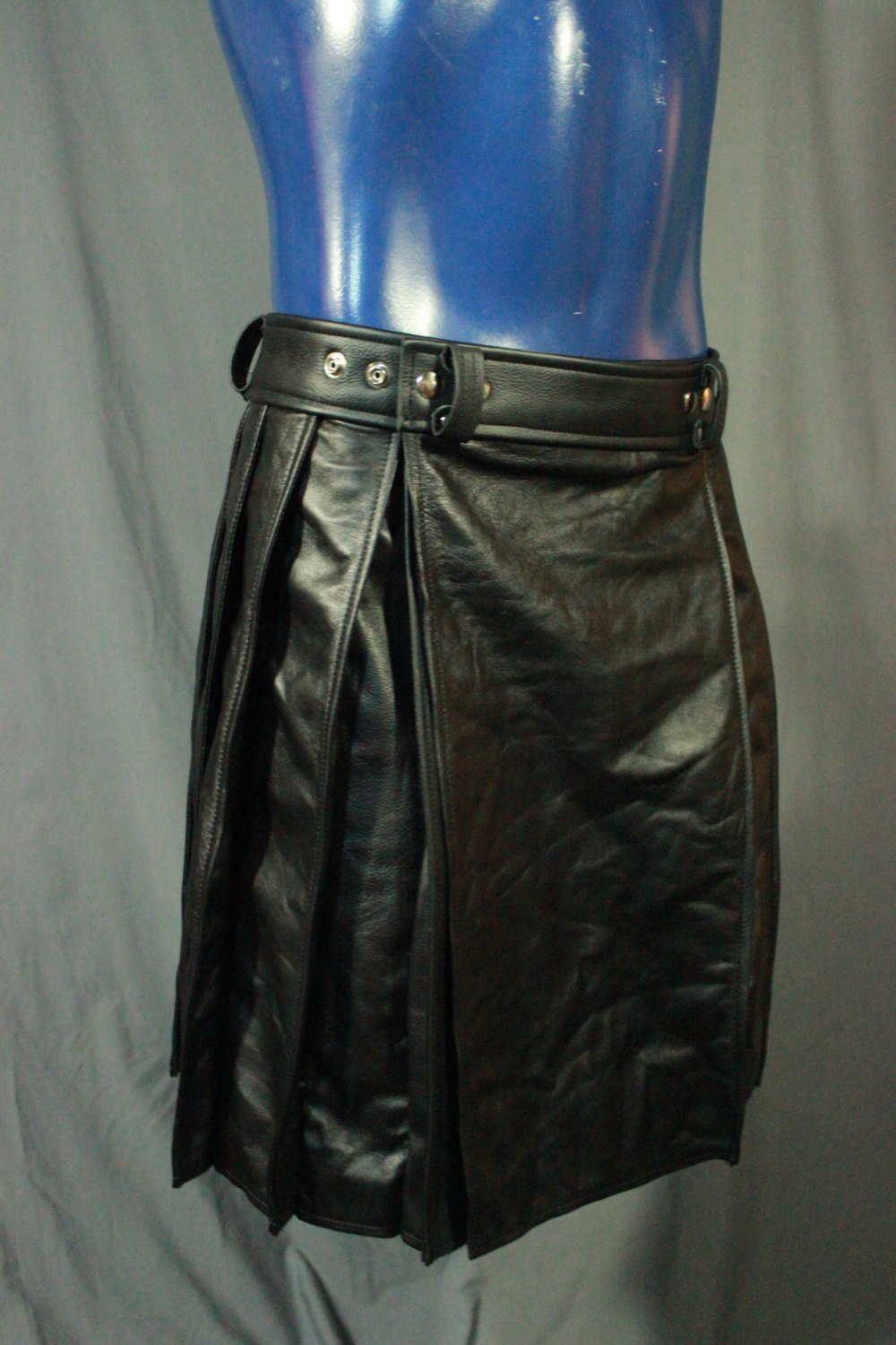 Pleated Leather Kilt - view 4