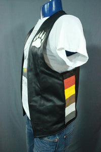 Hand Made Leather Bear Pride Vest - front view