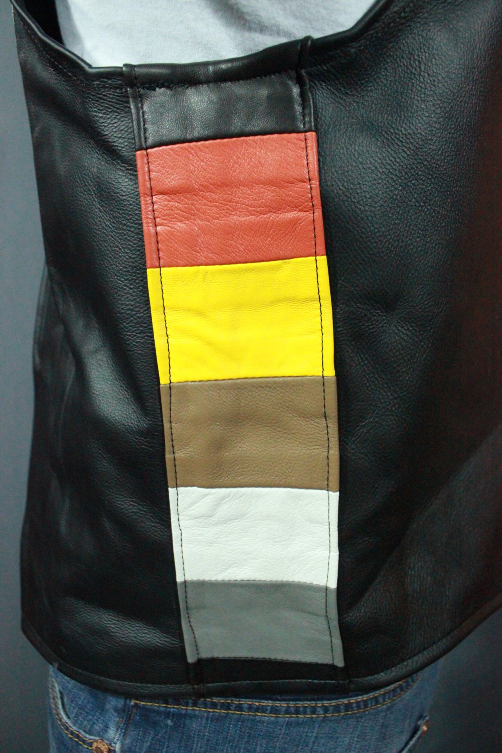 Hand Made Leather Bear Pride Vest - view 5