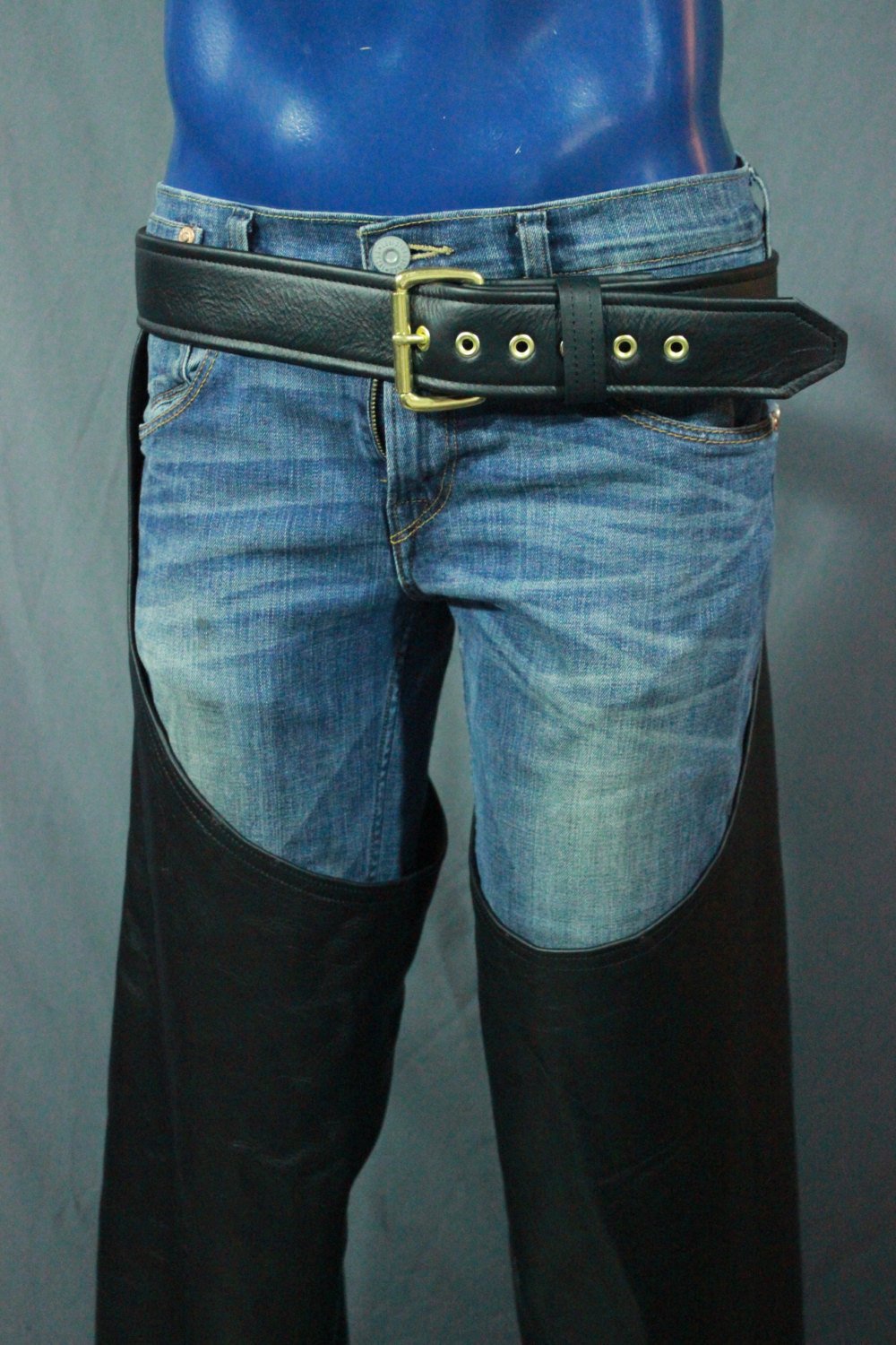 Black Leather Chaps - view 2