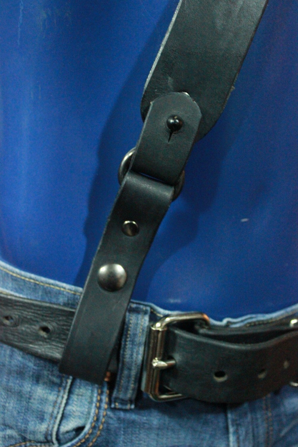 Classic Black Leather Sam Browne Belt - view 2