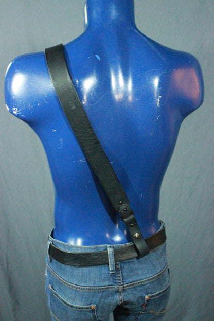 Classic Black Leather Sam Browne Belt - view 3