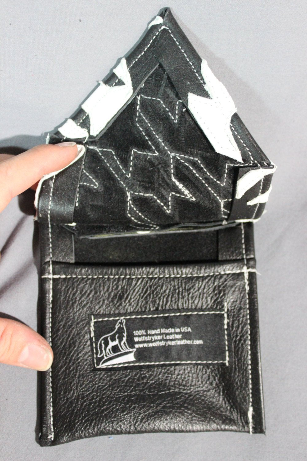 Houndstooth Pocket Flag in Leather - view 5