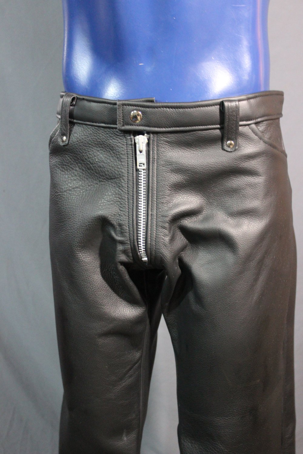 Our Classic Black Leather Pants! - front view