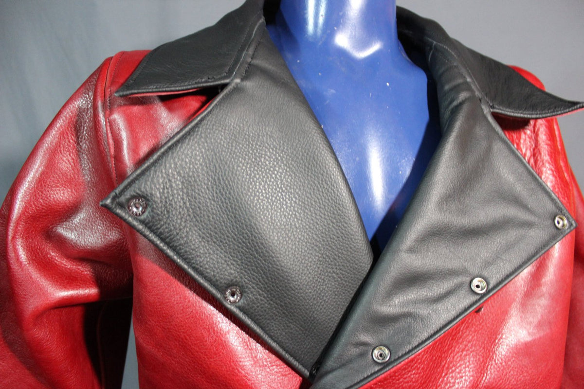 Our Biker Jacket in Burgundy! - front view