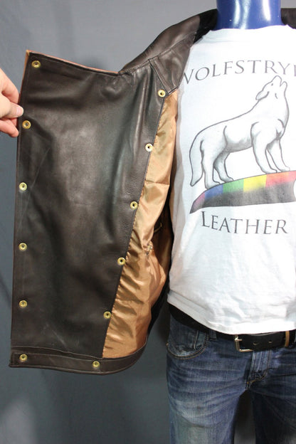 Sir Tom Matt's Collection - Our Biker Jacket in Steampunk Leathers - view 3
