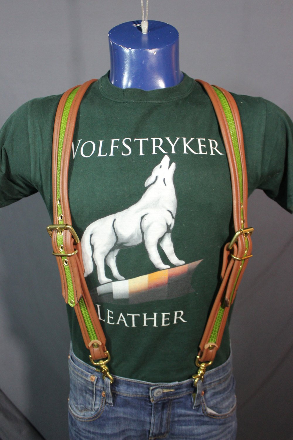 Snake Skin Suspenders - front view