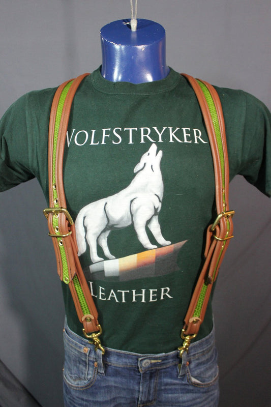 Snake Skin Suspenders - front view