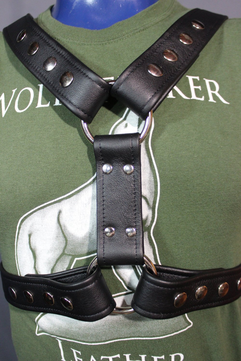 Classic Black Extended X Harness, Soft Leather Strapping - view 3