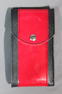 Leather Phone Case with Patent Leather Highlight - front view
