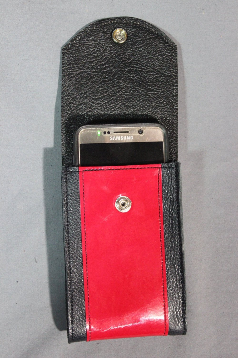Leather Phone Case with Patent Leather Highlight - view 3