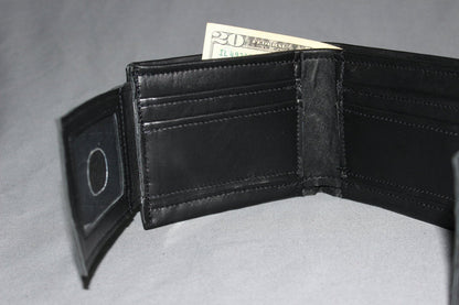 Classic Black Leather Wallet with Double ID flaps - view 3