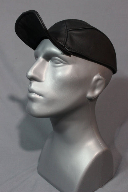 Curled Brimmed Leather Ball Cap - view 4