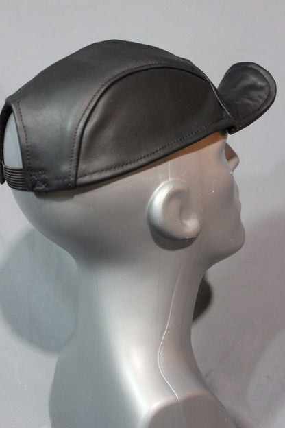 Curled Brimmed Leather Ball Cap - view 5