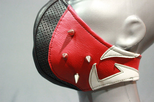 Black and Red Half Face Shield - view 2
