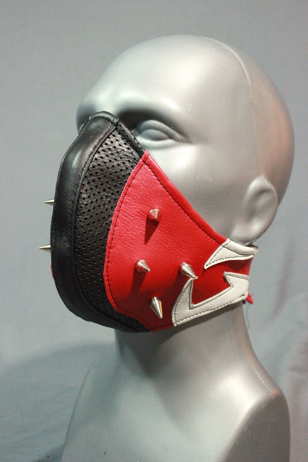 Black and Red Half Face Shield - front view