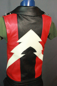 Amazing Black and Red Motorcycle Vest - front view